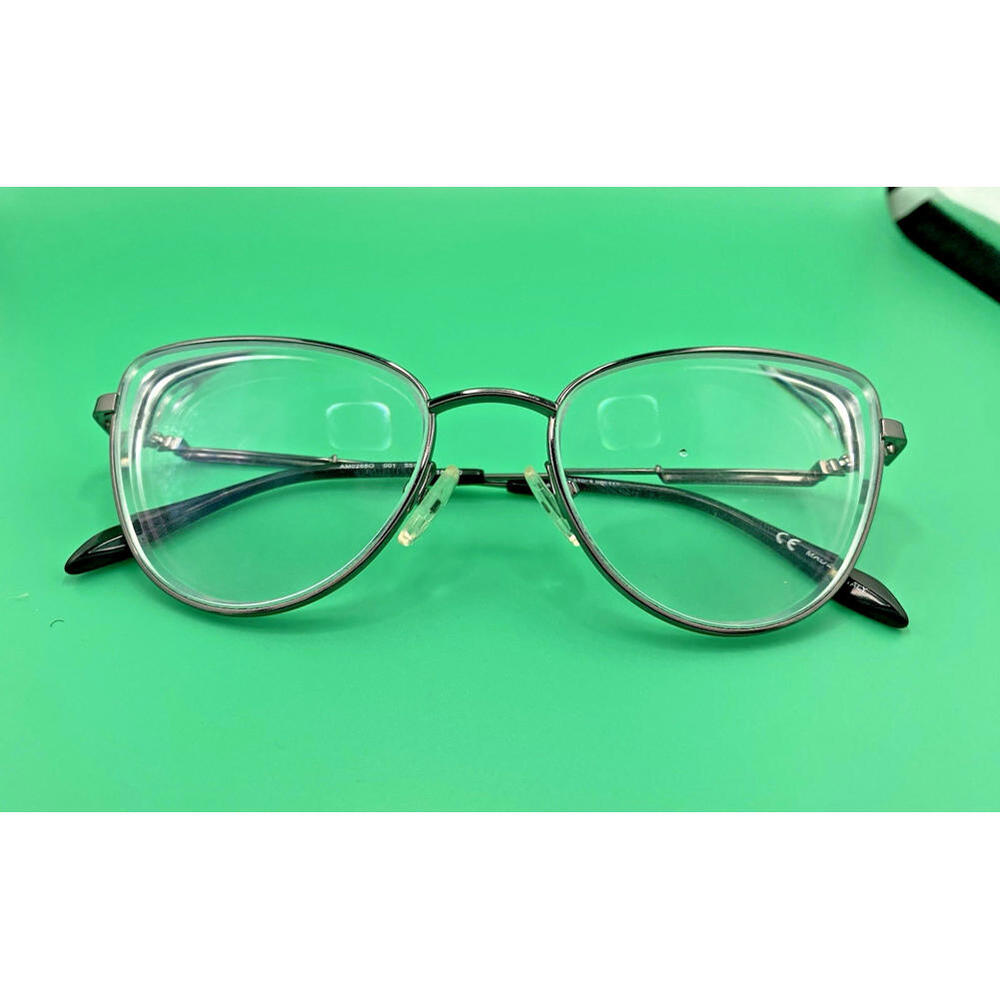 Alexander McQueen AM0260O 001 Metal/ACETATE 55mm Eyeglasses Authentic